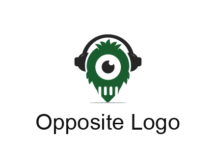 alien with one eye wearing headphones logo