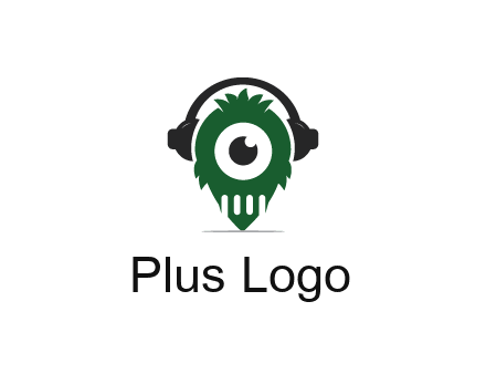 alien with one eye wearing headphones logo