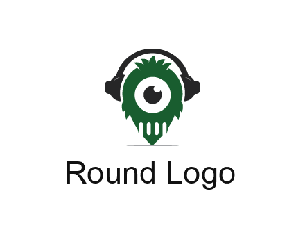 alien with one eye wearing headphones logo