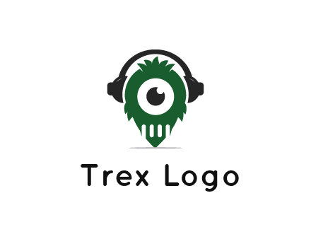 alien with one eye wearing headphones logo