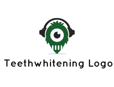 alien with one eye wearing headphones logo