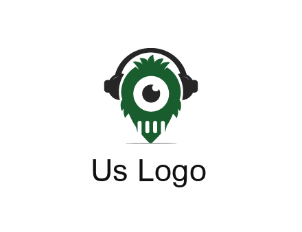 alien with one eye wearing headphones logo