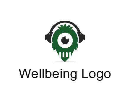 alien with one eye wearing headphones logo