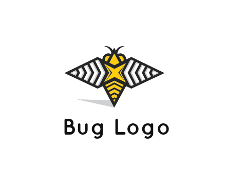 honeybee logo with a shuriken back and wings