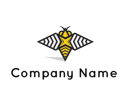 honeybee logo with a shuriken back and wings