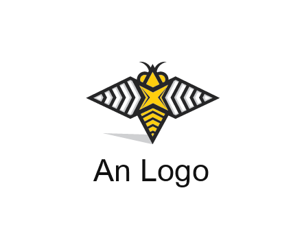 honeybee logo with a shuriken back and wings