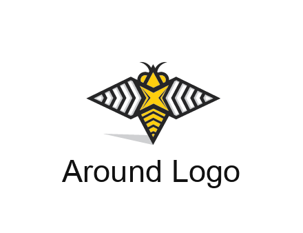 honeybee logo with a shuriken back and wings