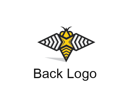 honeybee logo with a shuriken back and wings
