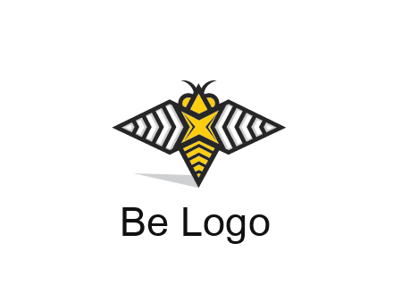 honeybee logo with a shuriken back and wings