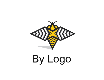 honeybee logo with a shuriken back and wings