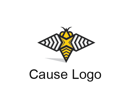 honeybee logo with a shuriken back and wings
