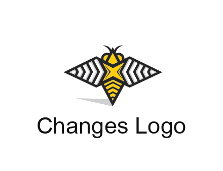 honeybee logo with a shuriken back and wings