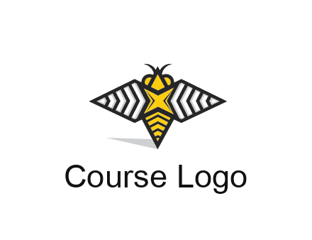 honeybee logo with a shuriken back and wings