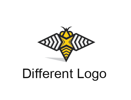 honeybee logo with a shuriken back and wings