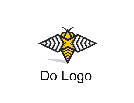 honeybee logo with a shuriken back and wings