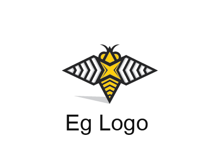 honeybee logo with a shuriken back and wings