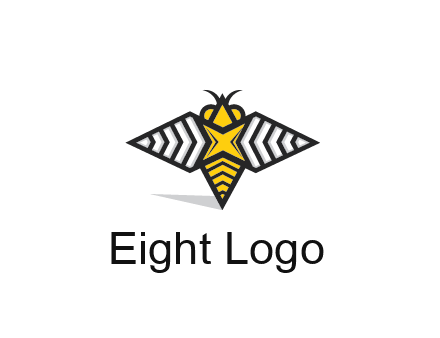 honeybee logo with a shuriken back and wings