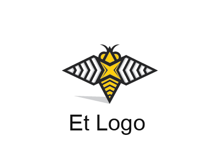 honeybee logo with a shuriken back and wings