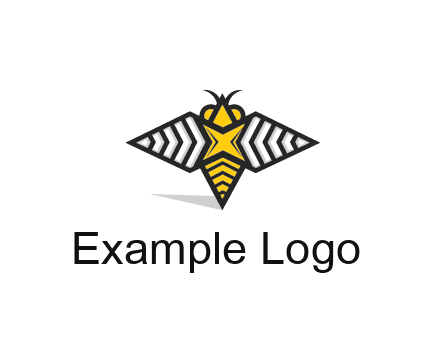 honeybee logo with a shuriken back and wings