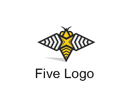 honeybee logo with a shuriken back and wings