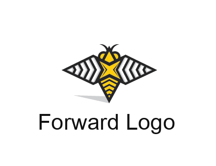 honeybee logo with a shuriken back and wings