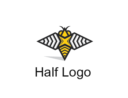 honeybee logo with a shuriken back and wings