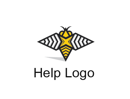 honeybee logo with a shuriken back and wings
