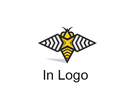 honeybee logo with a shuriken back and wings