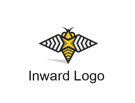 honeybee logo with a shuriken back and wings