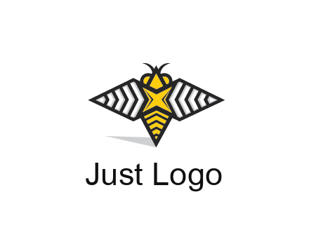 honeybee logo with a shuriken back and wings