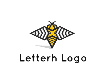 honeybee logo with a shuriken back and wings