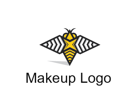 honeybee logo with a shuriken back and wings