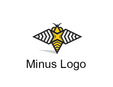 honeybee logo with a shuriken back and wings