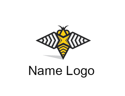 honeybee logo with a shuriken back and wings