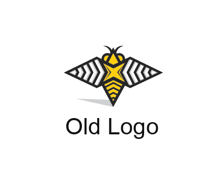 honeybee logo with a shuriken back and wings