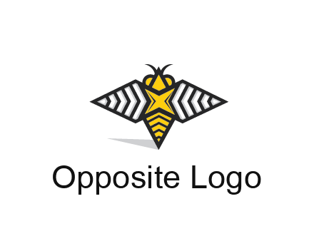 honeybee logo with a shuriken back and wings