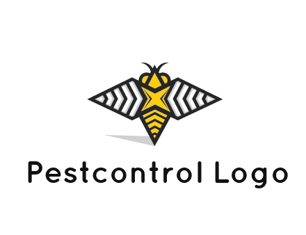 honeybee logo with a shuriken back and wings