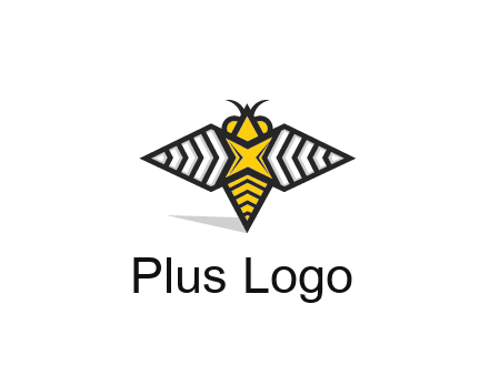 honeybee logo with a shuriken back and wings