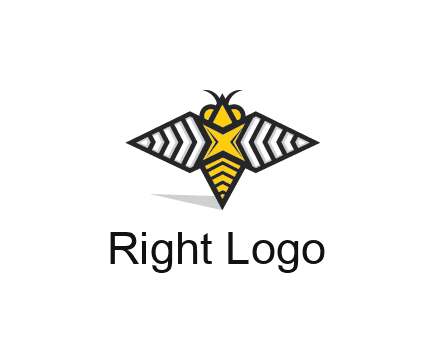 honeybee logo with a shuriken back and wings