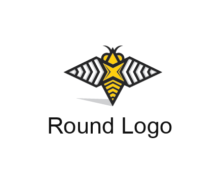 honeybee logo with a shuriken back and wings