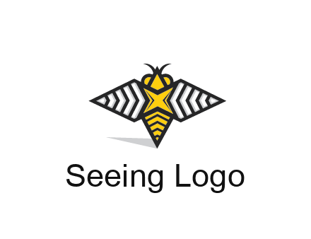 honeybee logo with a shuriken back and wings