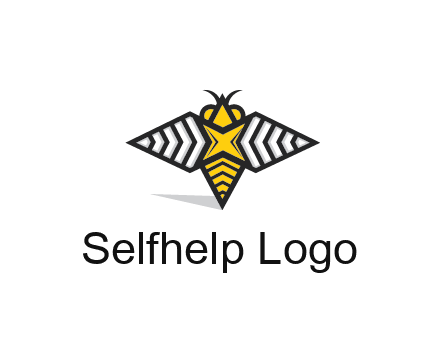honeybee logo with a shuriken back and wings
