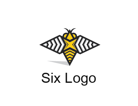 honeybee logo with a shuriken back and wings