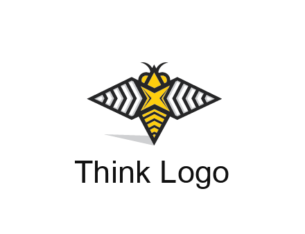honeybee logo with a shuriken back and wings