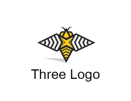 honeybee logo with a shuriken back and wings