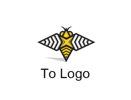 honeybee logo with a shuriken back and wings