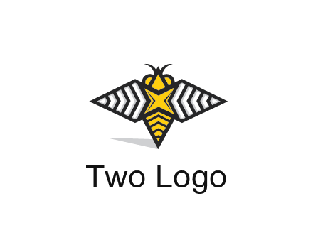 honeybee logo with a shuriken back and wings