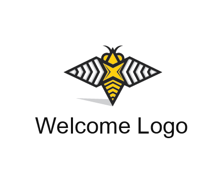 honeybee logo with a shuriken back and wings