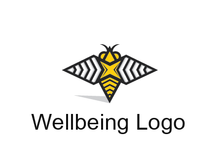 honeybee logo with a shuriken back and wings