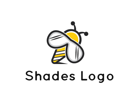 honeybee logo with glasses as wings